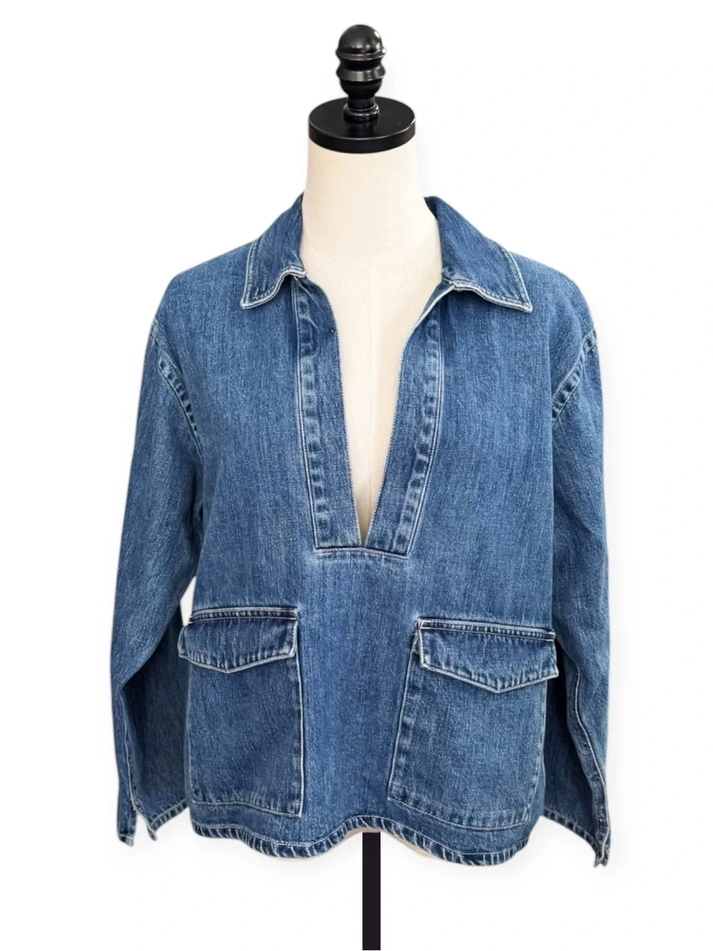 J Crew Denim Popover Shirt | MEDIUM
